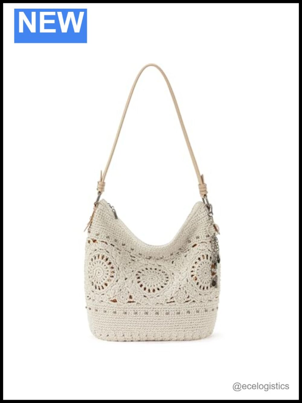 Hand Crochet Hobo Bag Women's Purse Large Tote with Zipper Pocket Travel